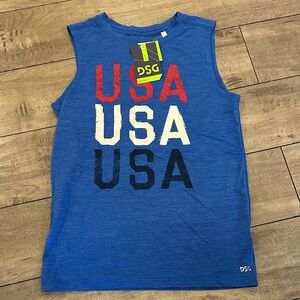 NWT boys DSG USA blue tank top size M